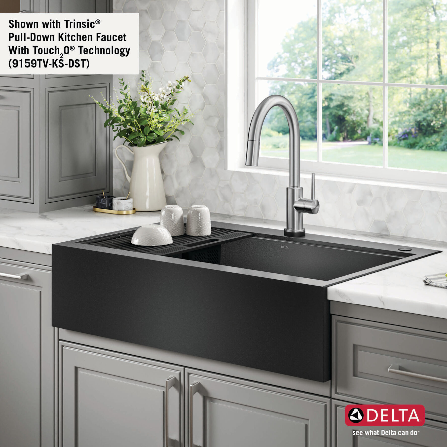 Lavabo de cocina tipo estación de trabajo para reacondicionamiento estilo campestre/borde delantero con un receptáculo calibre 16 de 36", con reborde WorkFlow™ y accesorios para instalación de montaje superior encastrado, imagen 13